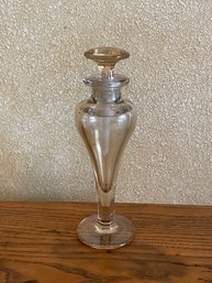 Vintage Heisey Glass Perfume Bottle W Slightly Iridized Faceted Base B43