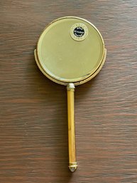 Vintage Gold Plated Hand Mirror With Decorative Back & Label Intact B46