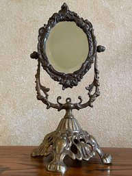 Vintage Cast Solid Brass Ornate French Style Mirror B47