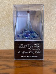 Handcrafted Art Glass Ring Valet, New In Packaging B49