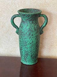Excellent Condition Handmade Antique Weller Pottery Green Arts & Crafts  'coppertone' Vase C. 1920s B91