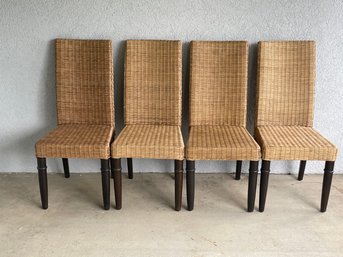 Set Of 4 Wicker Chairs D13