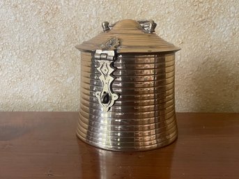 Vintage Brass Lidded, Hinged Container  F43