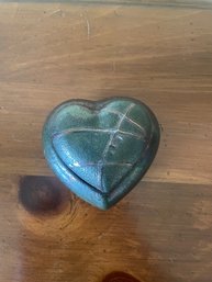 Raku Pottery Heart Trinket Box (signed) F45