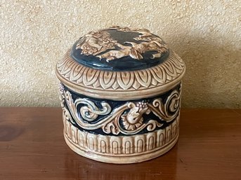 Vintage Maruhon Ware Cherub Covered Ceramic Trinket Box F47