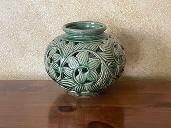 Green Glazed Pottery Luminaria F54
