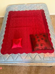 Red Satin Quilted Table Topper D35