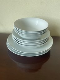 Set Of White Mikasa 'aspen' Dinnerware K13