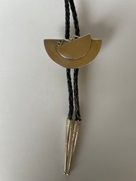 Braided Leather Bolo Tie With Sterling Silver