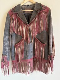 Double D Ranch Distressed Leather Jacket Size M C9