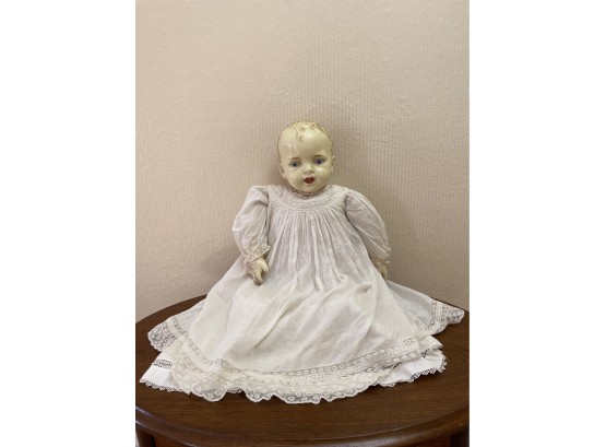 Antique Baby Doll In Antique Baby's Gown