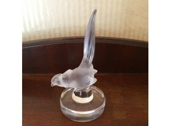 Vintage Lalique Crystal Pheasant Paperweight