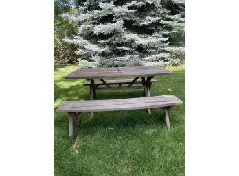 Rustic Picnic Table With Benches