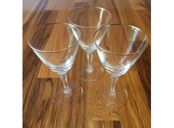 Set Of 3 Crystal Wine Glasses