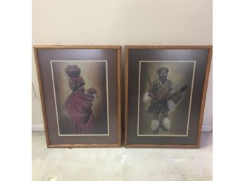 Pair Of Original  African Portraits