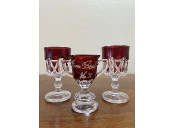 Lot Of Pressed Glass Ruby Red Glassware