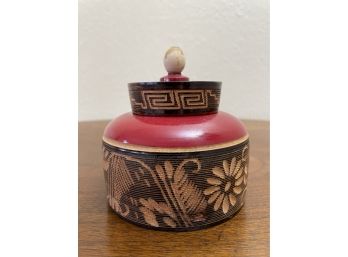 Hand Carved Wood Jar