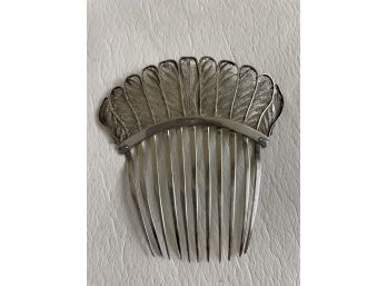 Antique Sterling Silver Victorian Hair Fan Comb