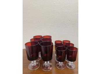 Lot Of Red Glassware