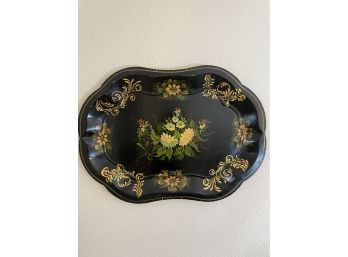 Vintage Tole Painted Metal Tray