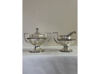 Antique Silver Plate Cream & Sugar Set