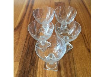 Set Of 5 Antique Wine Glasses