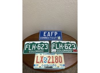 Lot Of 4 Vintage License Plates