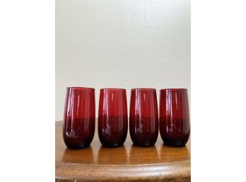 Vintage Red Drinking Glasses