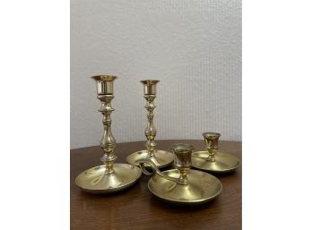 Lot Of Brass Candle Holders