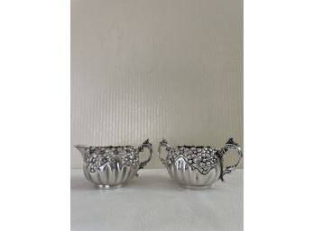 Antique Silver Plate Sugar & Creamer