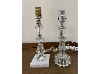 Lot Of 2 Vintage Glass Vanity Lamps