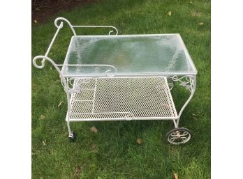 Vintage Wrought Iron Patio Serving Cart