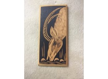 Hand Carved Wood Plaque From Africa