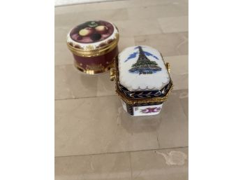 Lot Of 2 Porcelain Pill Boxes