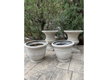 Lot Of Cast Resin Flower Pots