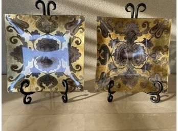 Pair Of Decorative Glass Plates