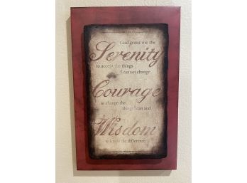 Metal Serenity Wall Plaque