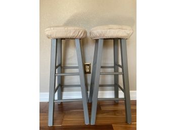 Pair Of Wooden Counter Stools