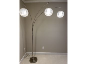 Polished Steel Arc Floor Lamp