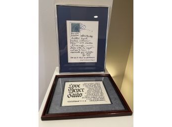 Lot Of 2 Framed Inspirational Sayings