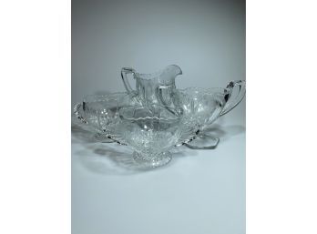 2 Pairs Of Antique/Vintage Glass Sugar & Creamer