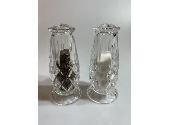 Pair Of Pressed Glass Salt & Pepper Shakers