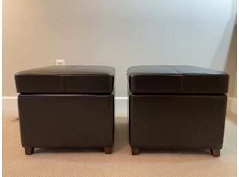 Pair Of Leatherette Storage Cubes