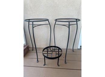 Lot Of Metal Flower Pot Stands