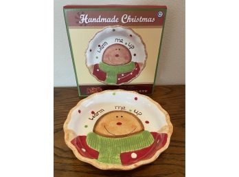 Cracker Barrel Christmas Ceramic Pie Plate