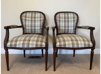 Pair Of Ethan Allen Louis XVI Style Arm Chairs