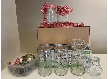 Lot Of Canning Jars & Lids