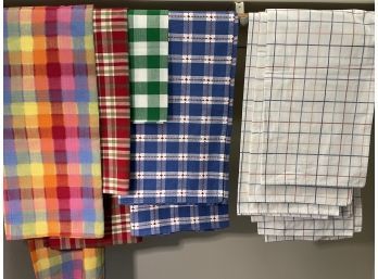 Lot Of 7 Plaid Tablecloths