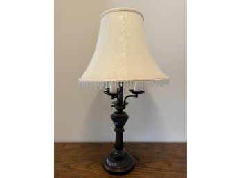 Table Lamp With Silk Damask Shade