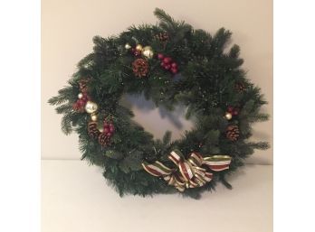 Lighted Artificial Christmas Wreath